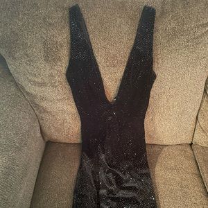 windsor black sparkly midi dress xs
